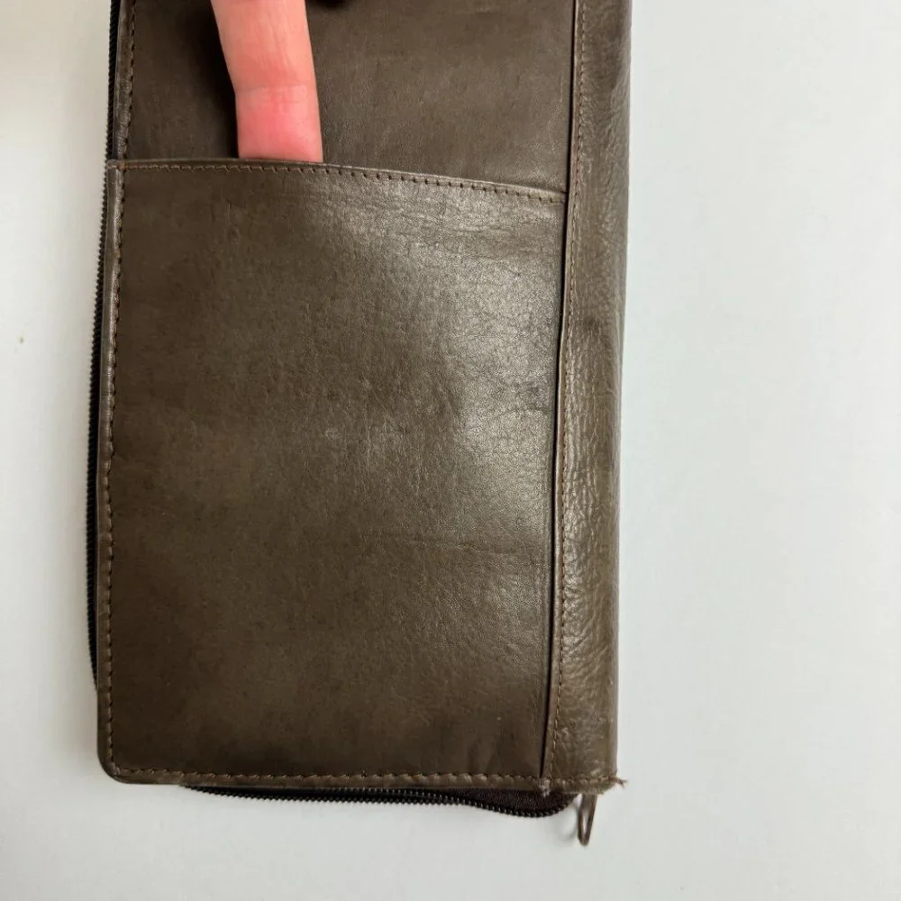 Large Genuine Leather Wallet Travel Passport Cards ID